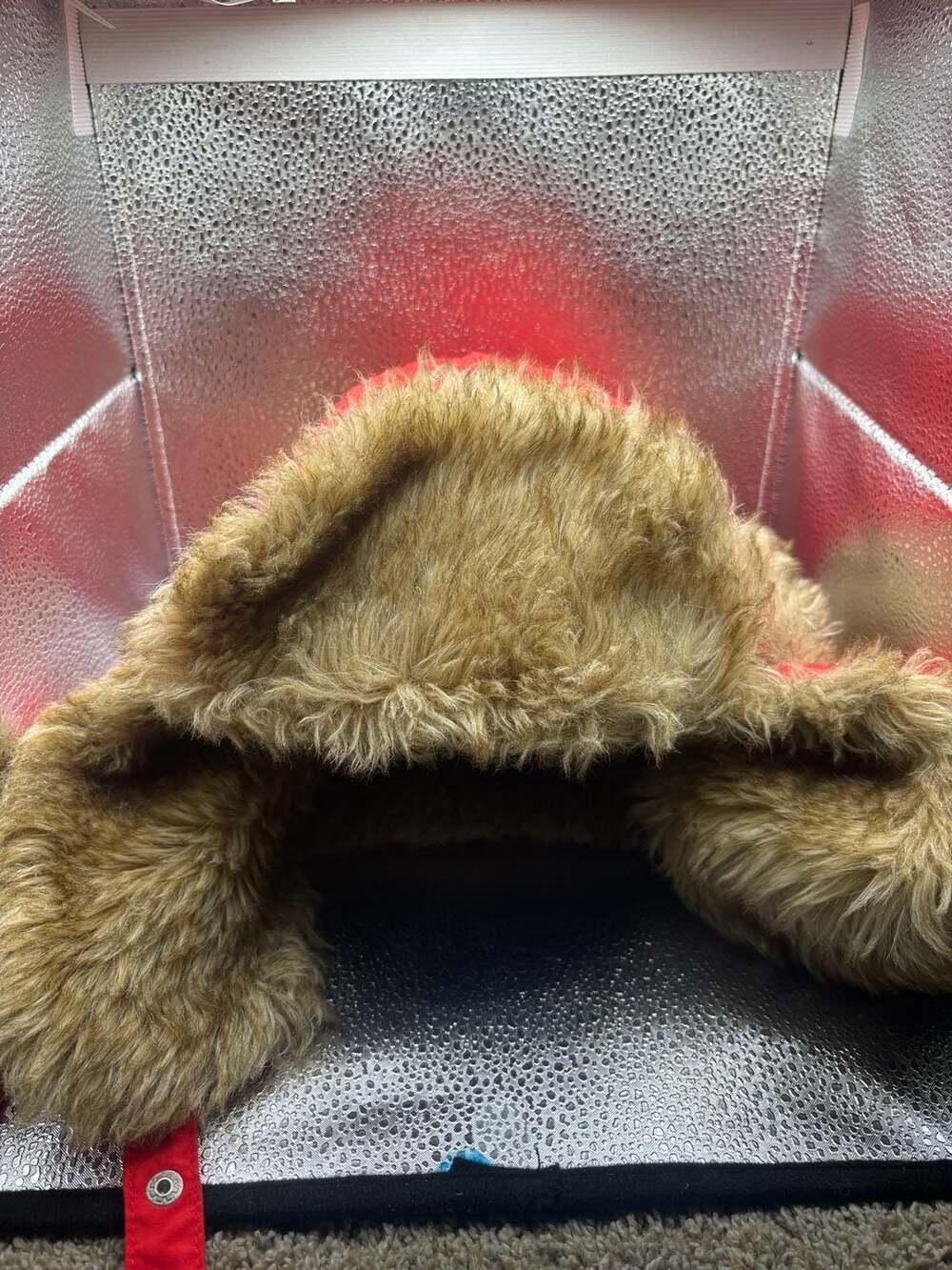 Coca-Cola Red Quilted Faux Fur Lined Winter Trapper Ushanka Hat